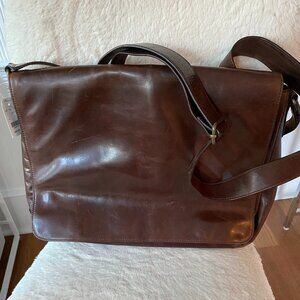 Brooks Brothers Leather Messenger Bag
